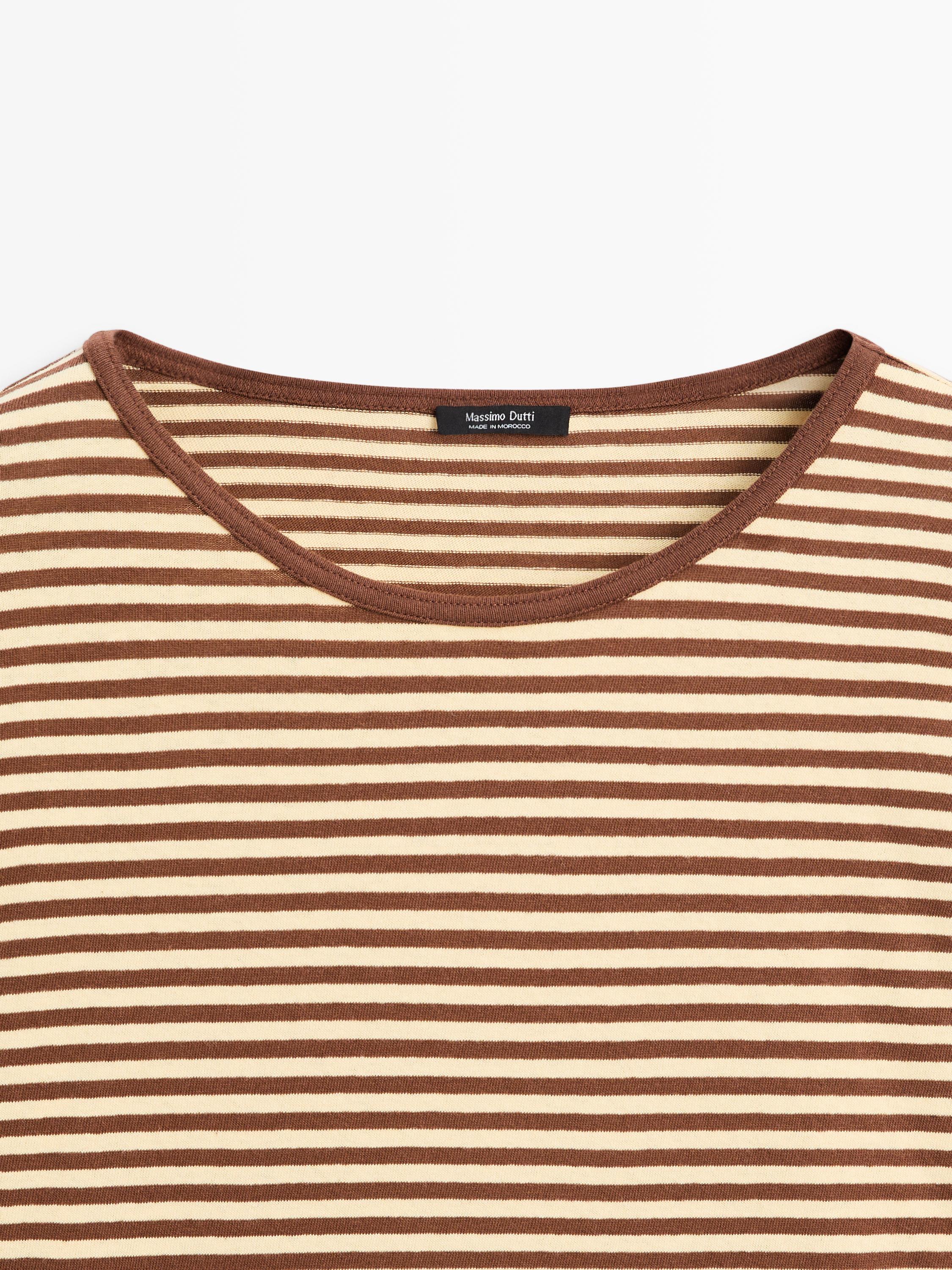 Striped long sleeve cotton T-shirt